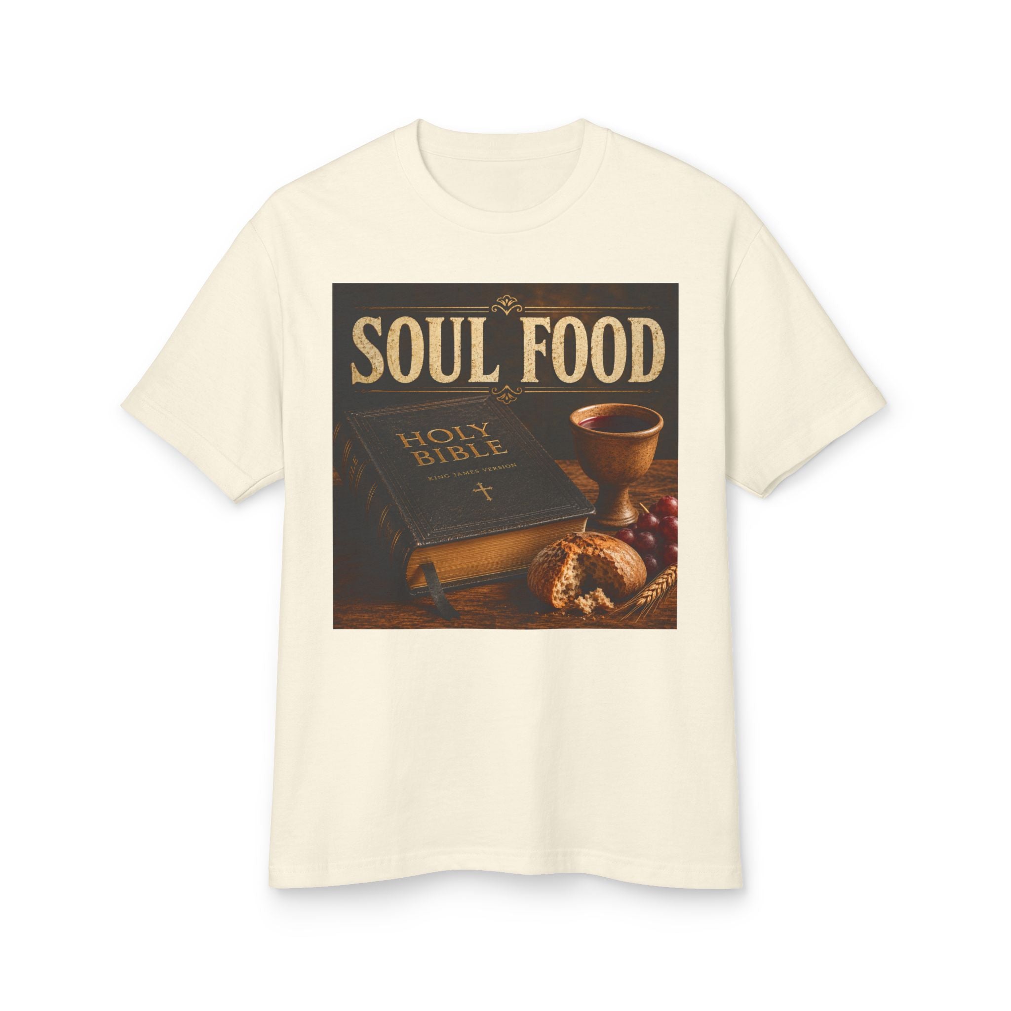 Soul Food Holy Bible graphic Tee | Crossfire American flag back