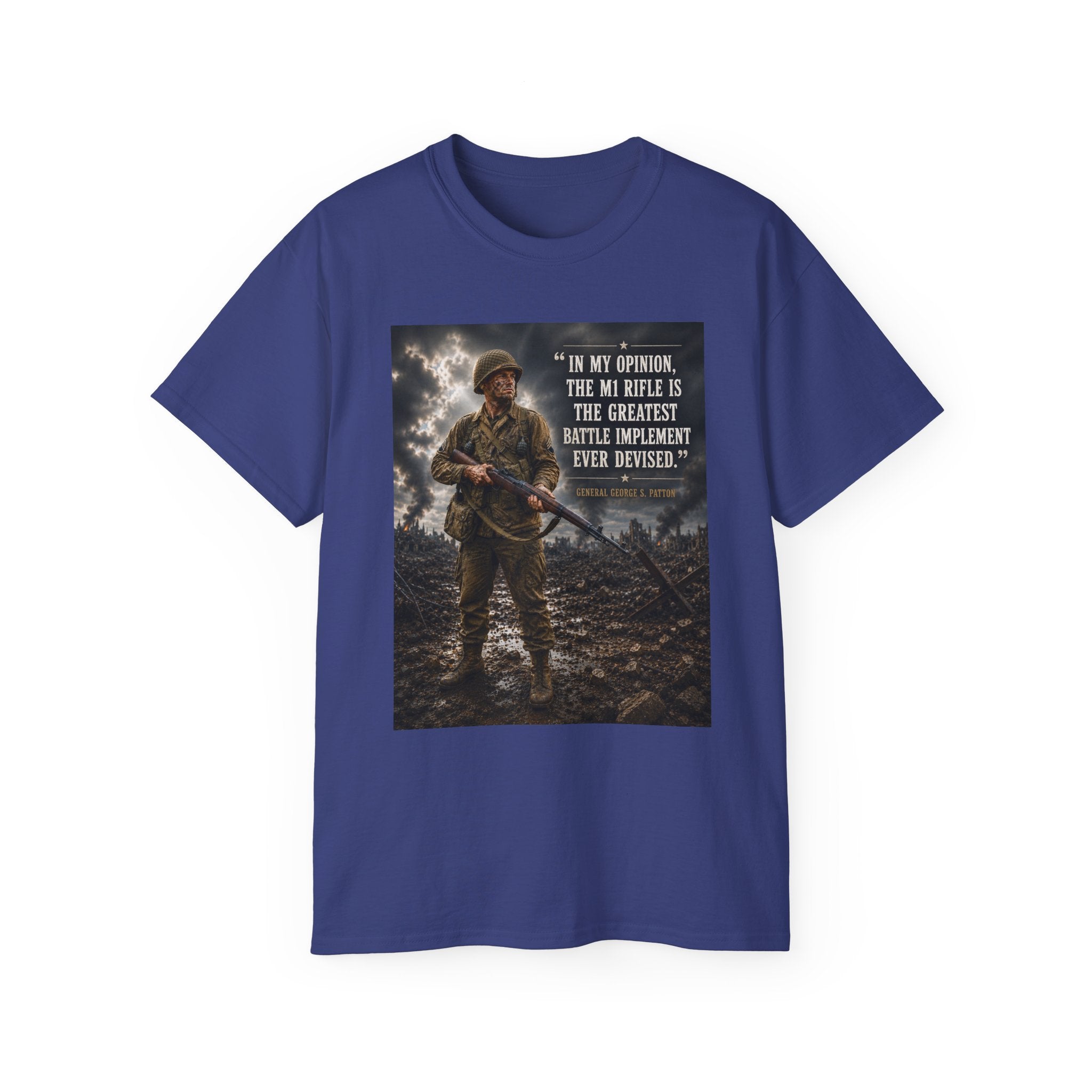 Soldier with Rifle Quote T-Shirt | Military Vintage Warfare Tee