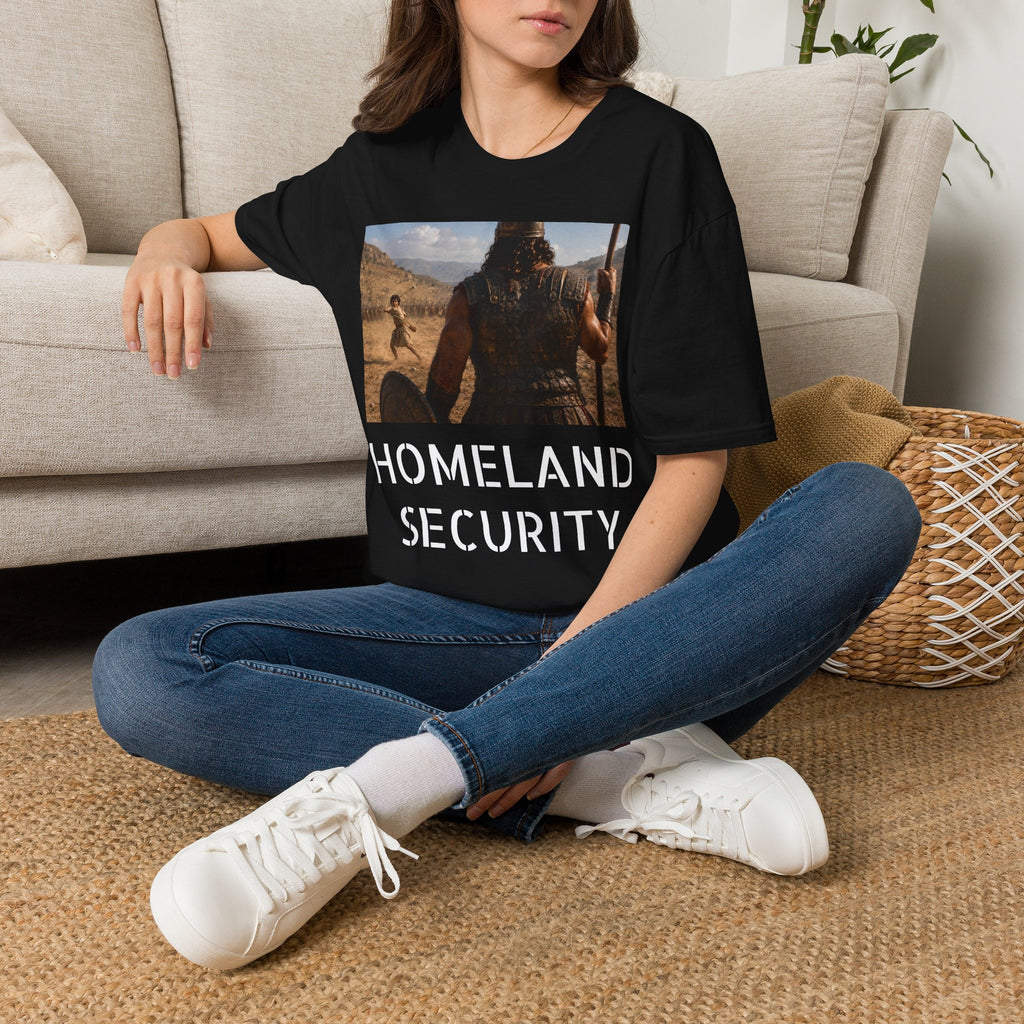 David and Goliath Scene T‑Shirt — Epic Battle Landscape Graphic Tee