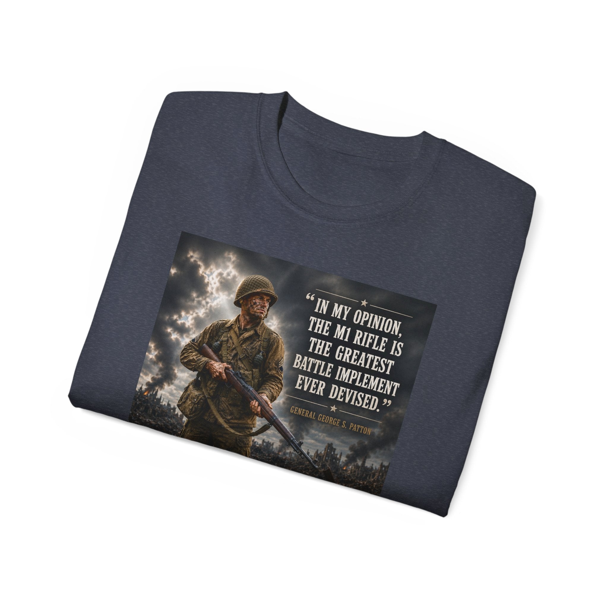 Soldier with Rifle Quote T-Shirt | Military Vintage Warfare Tee