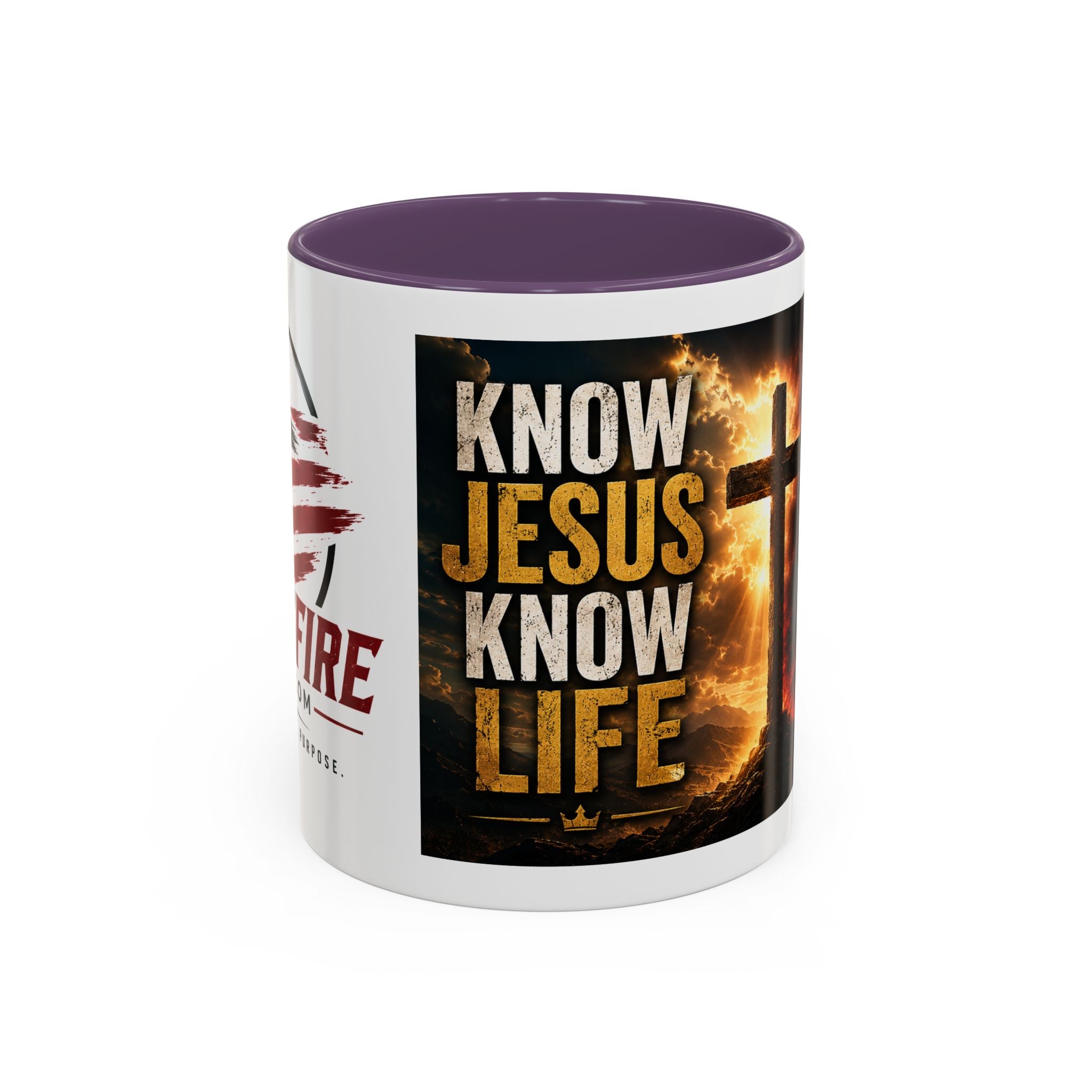Know Jesus Know Life mug | Christian cross accent coffee mug
