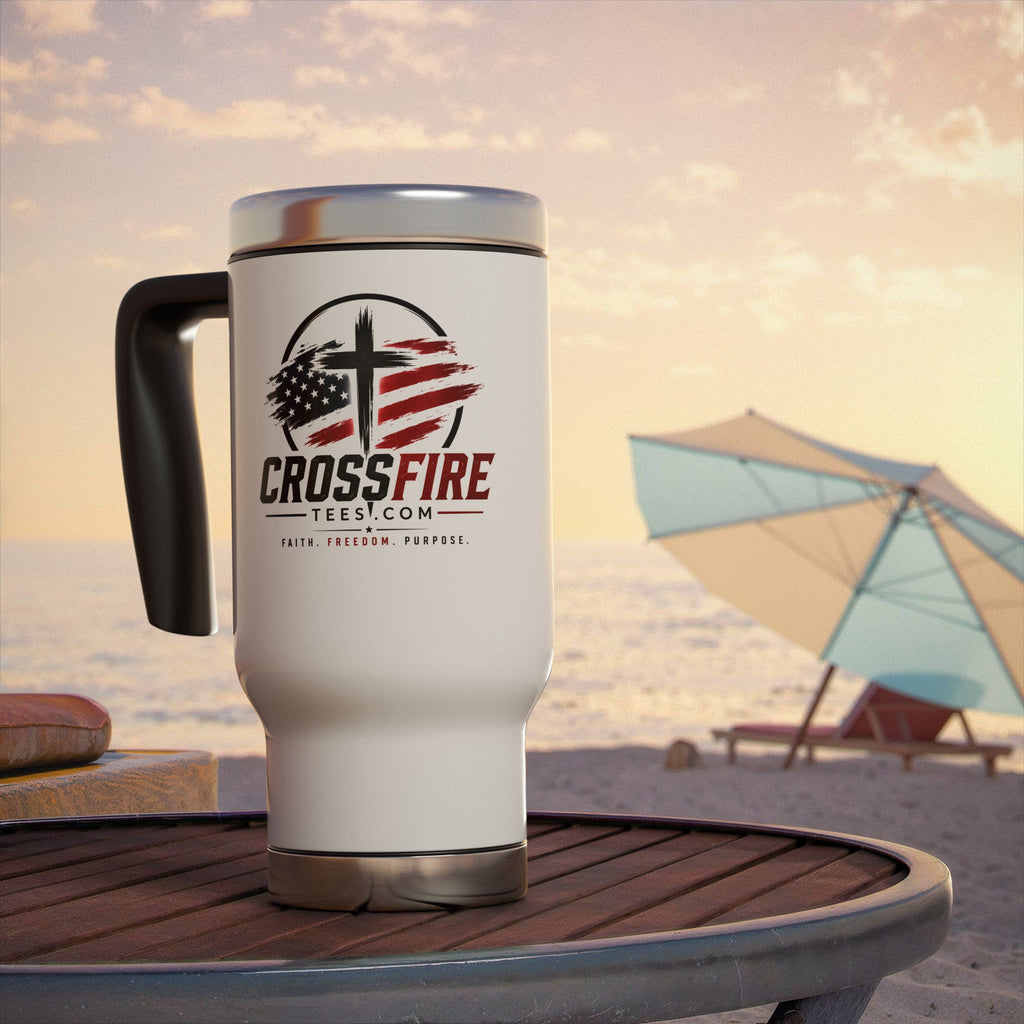 Jesus is my Pilot Travel Mug — 14oz Stainless Steel Handle Mug (Faith • Freedom)