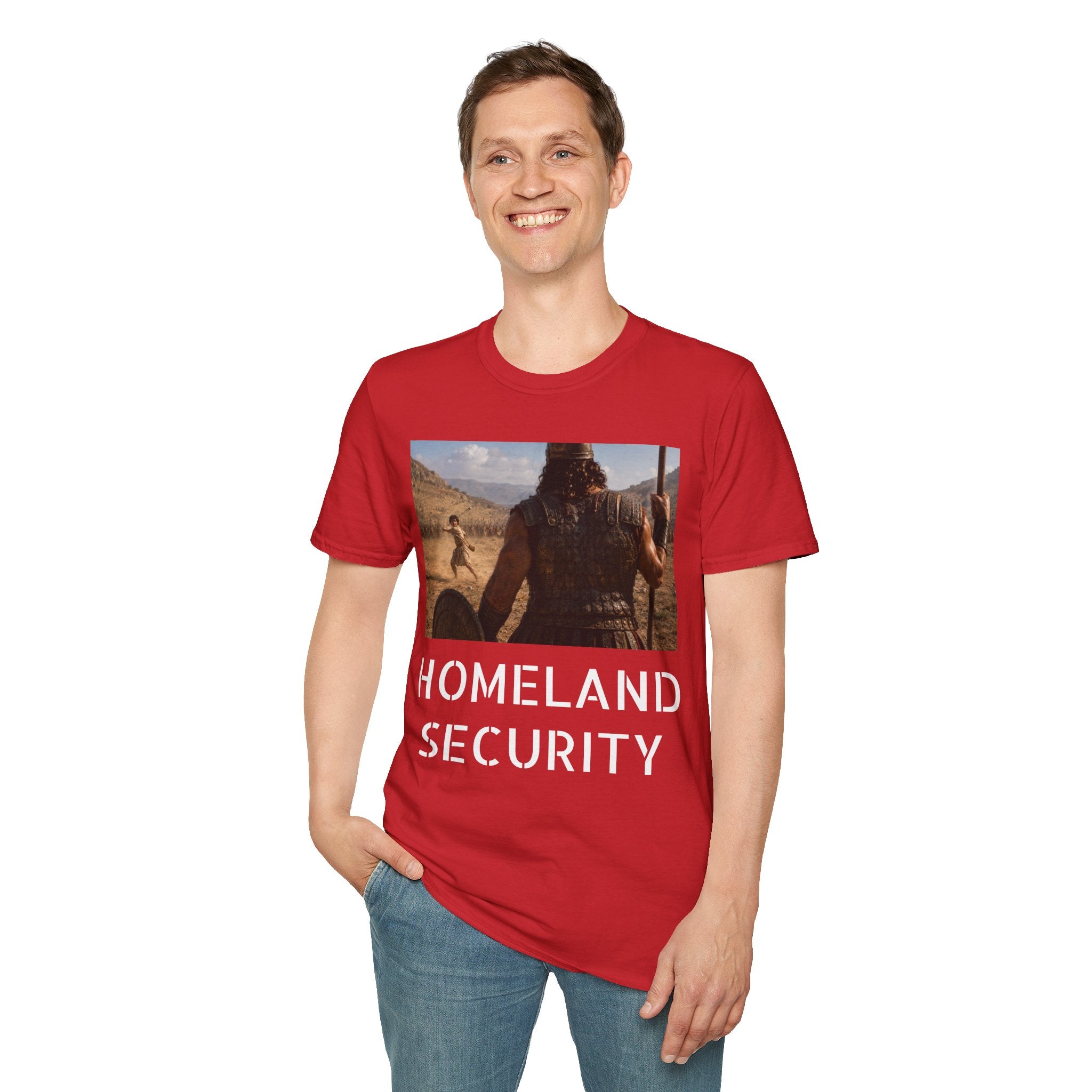 David and Goliath Scene T‑Shirt — Epic Battle Landscape Graphic Tee