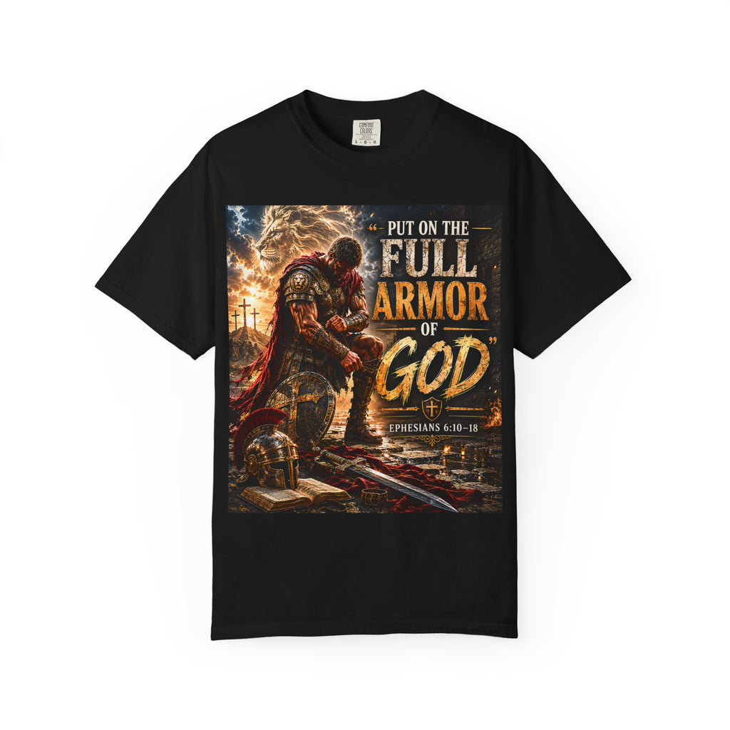 Christian Armor T-Shirt — "Put On The Full Armor of God" Faith Tee