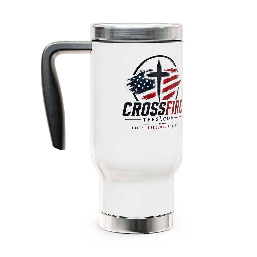 Jesus is my Pilot Travel Mug — 14oz Stainless Steel Handle Mug (Faith • Freedom)