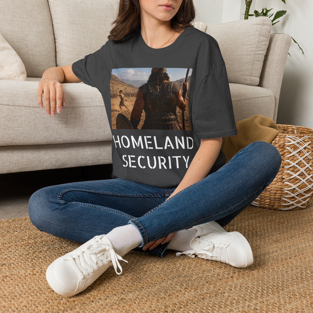 David and Goliath Scene T‑Shirt — Epic Battle Landscape Graphic Tee