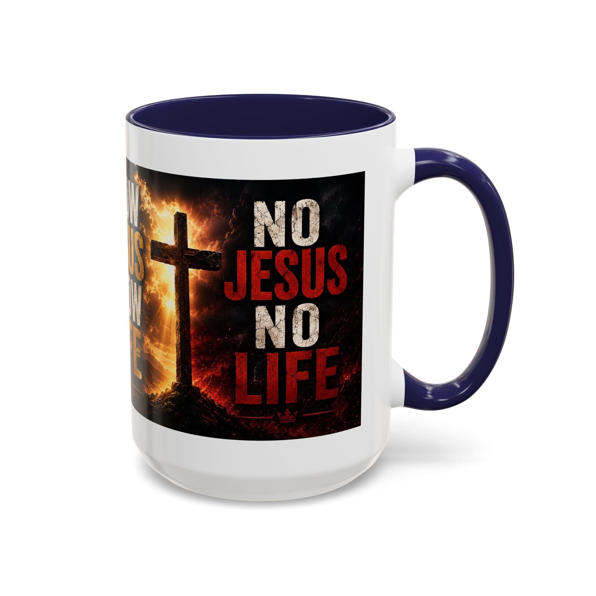 Know Jesus Know Life mug | Christian cross accent coffee mug