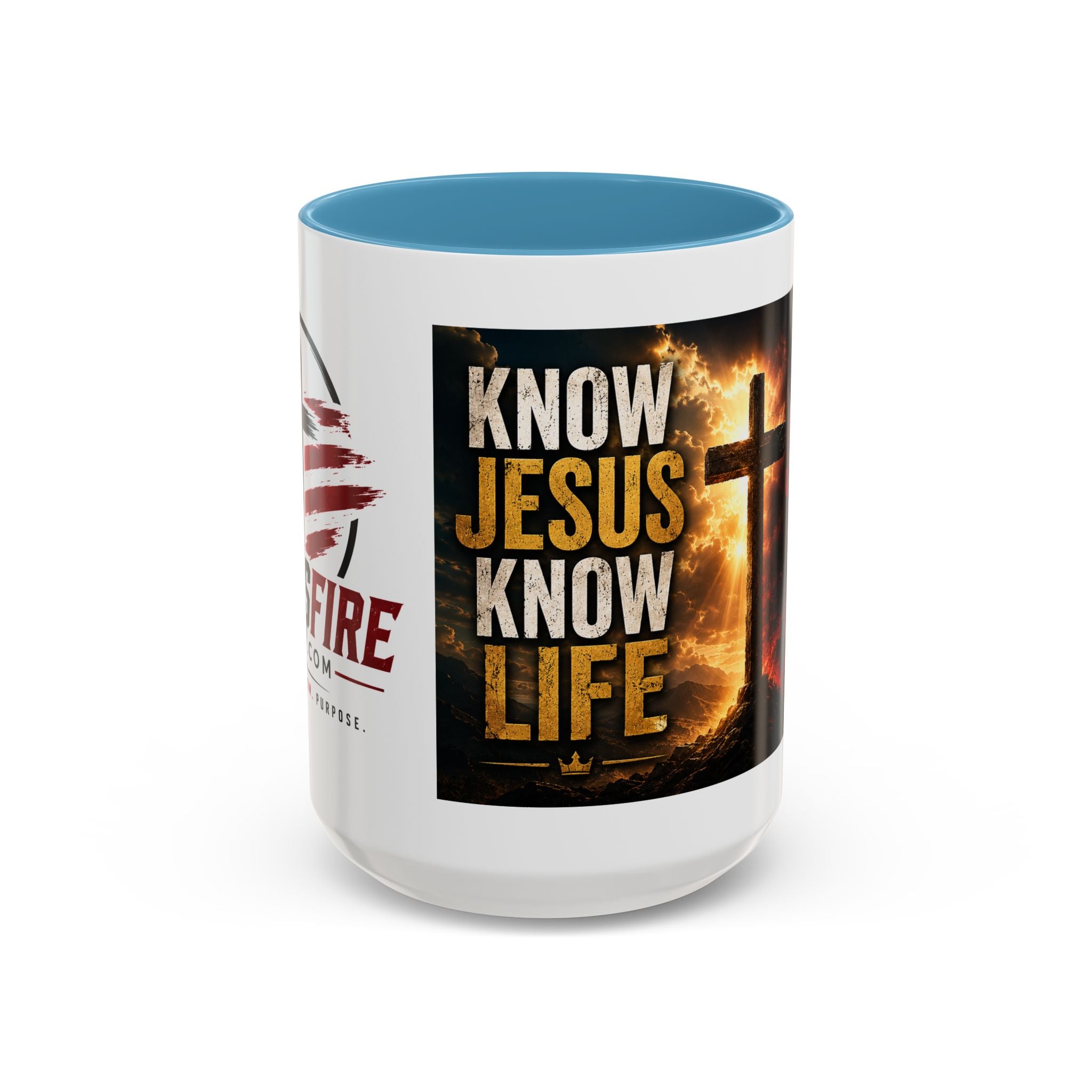 Know Jesus Know Life mug | Christian cross accent coffee mug