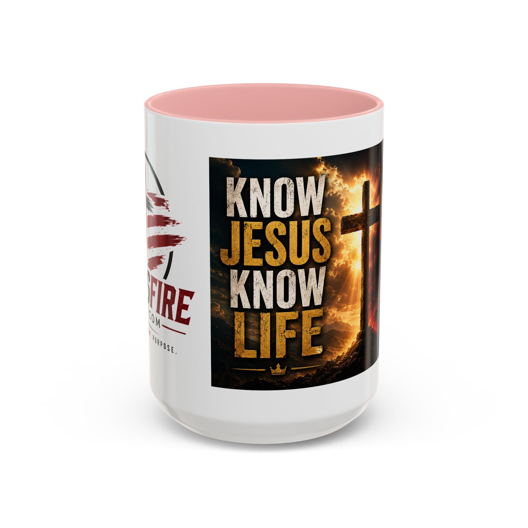 Know Jesus Know Life mug | Christian cross accent coffee mug