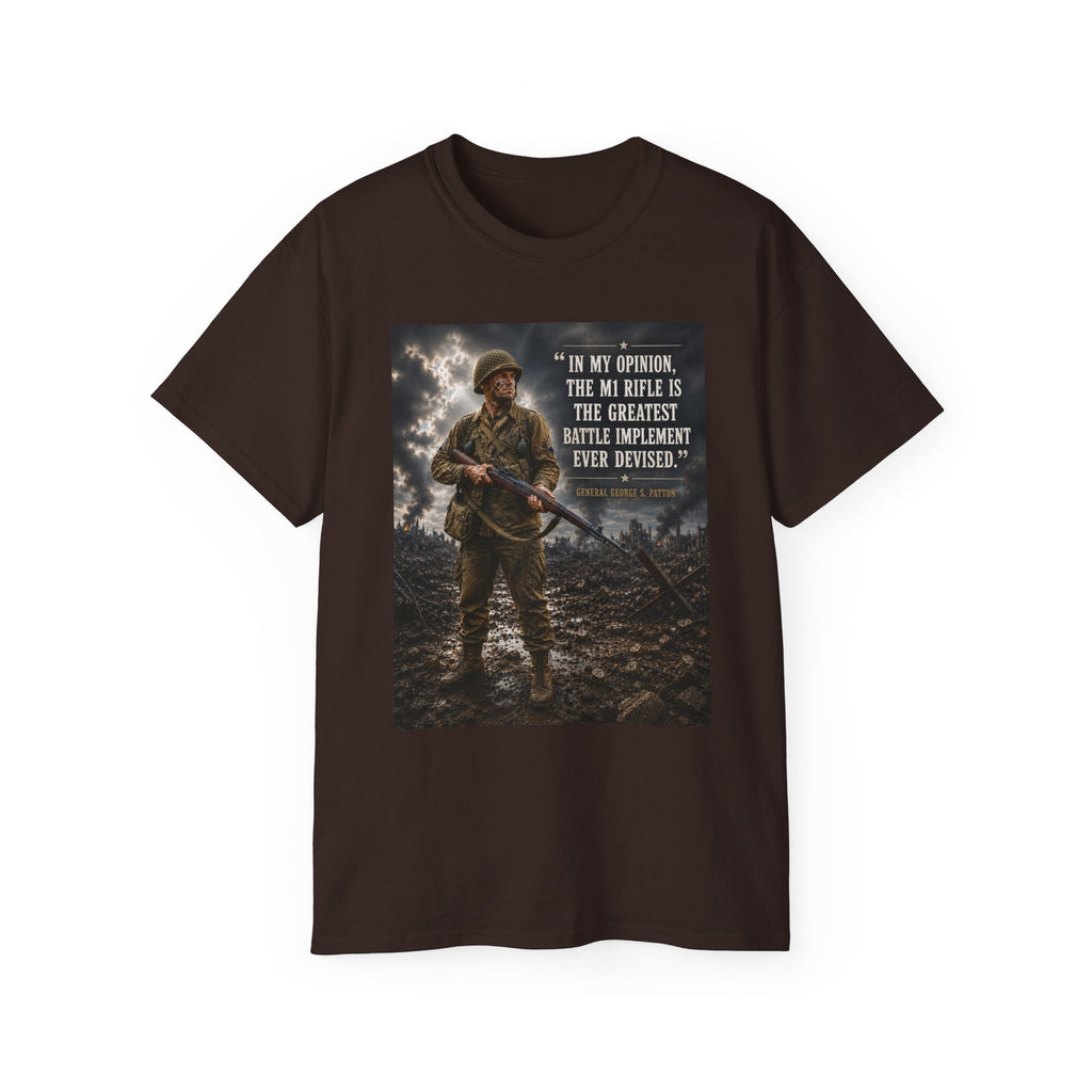 Soldier with Rifle Quote T-Shirt | Military Vintage Warfare Tee
