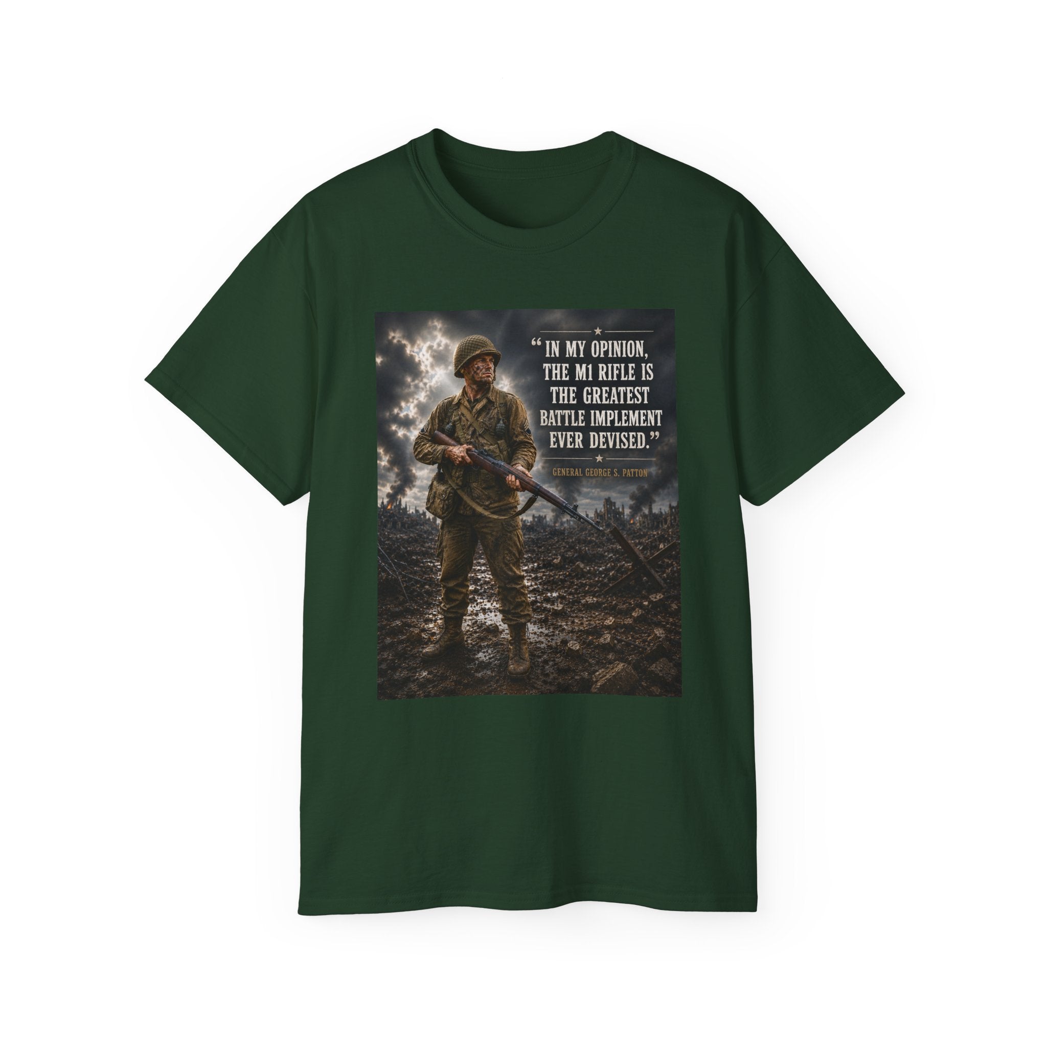 Soldier with Rifle Quote T-Shirt | Military Vintage Warfare Tee