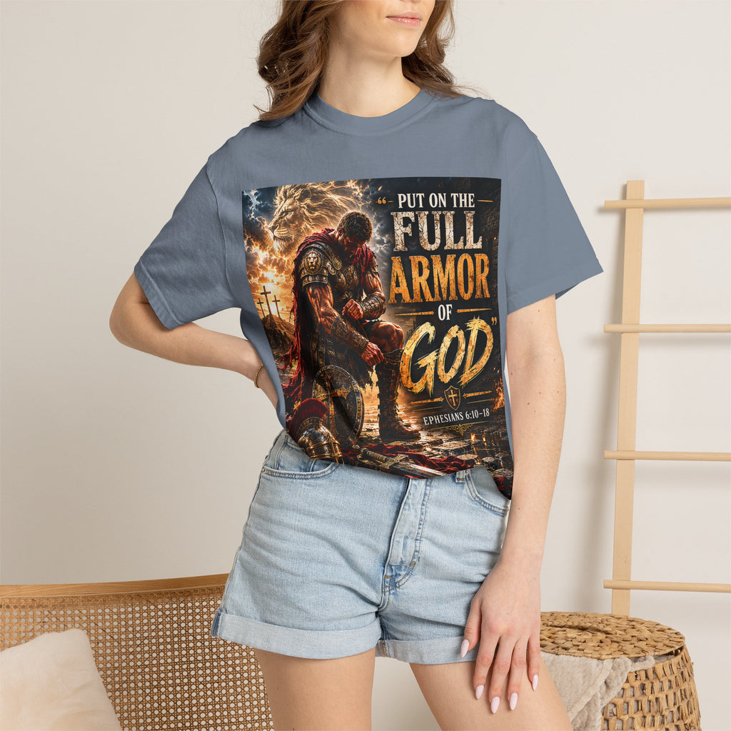 Christian Armor T-Shirt — "Put On The Full Armor of God" Faith Tee